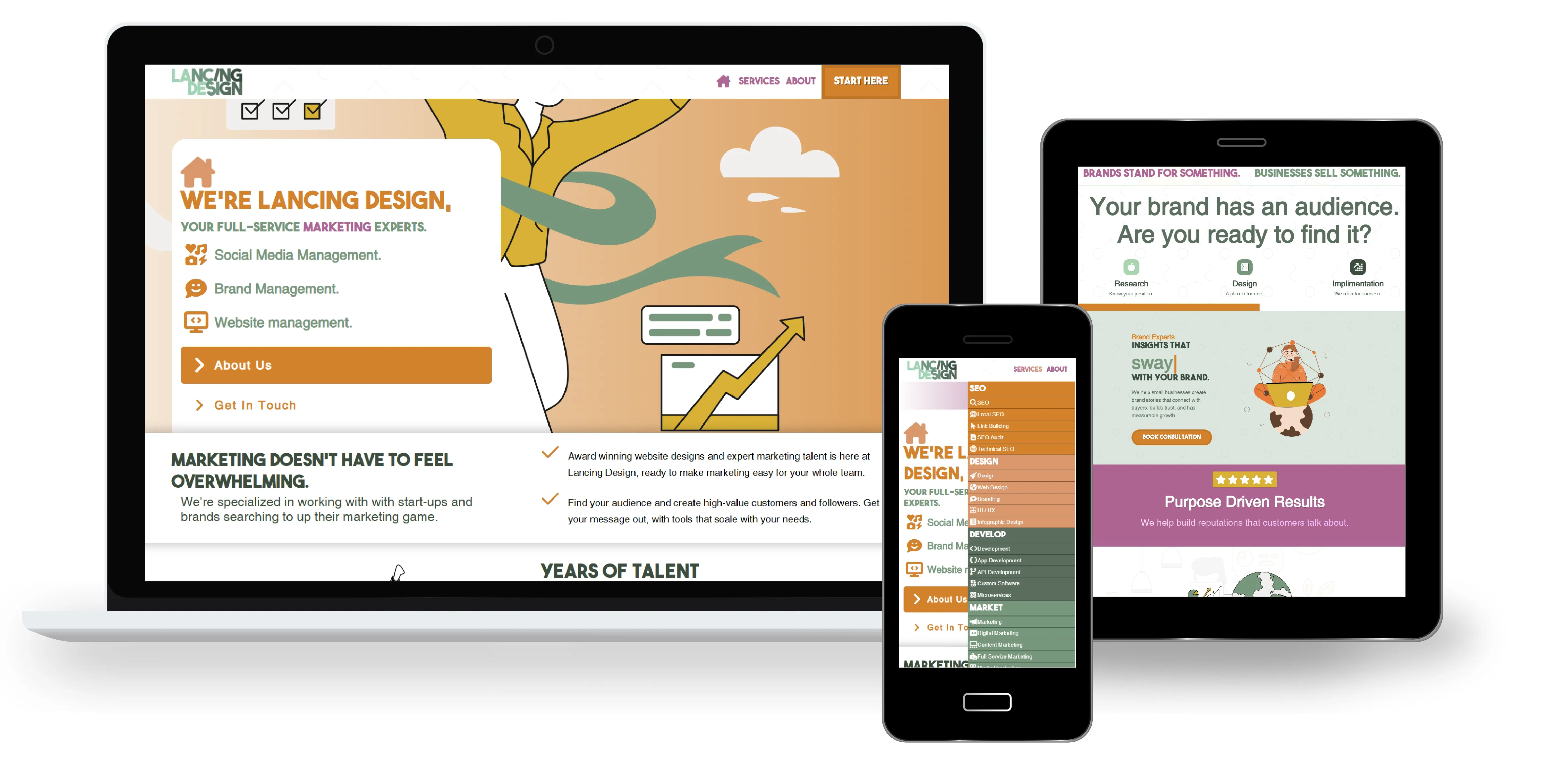 Responsive Lancing Design web experience